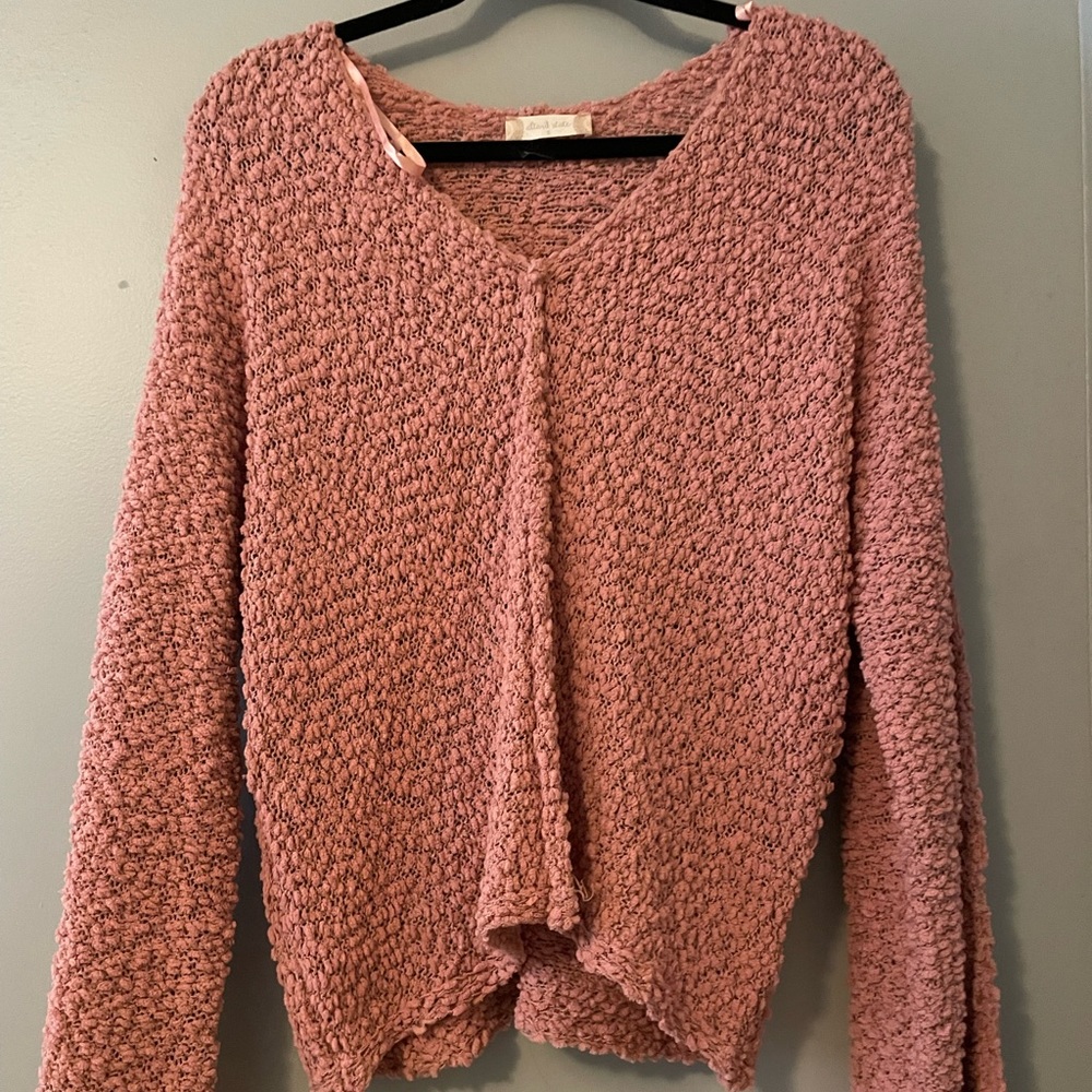 Altard state bell sleeve pink sweater